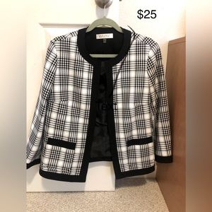 Kasper Women's Black and White Plaid Jacket